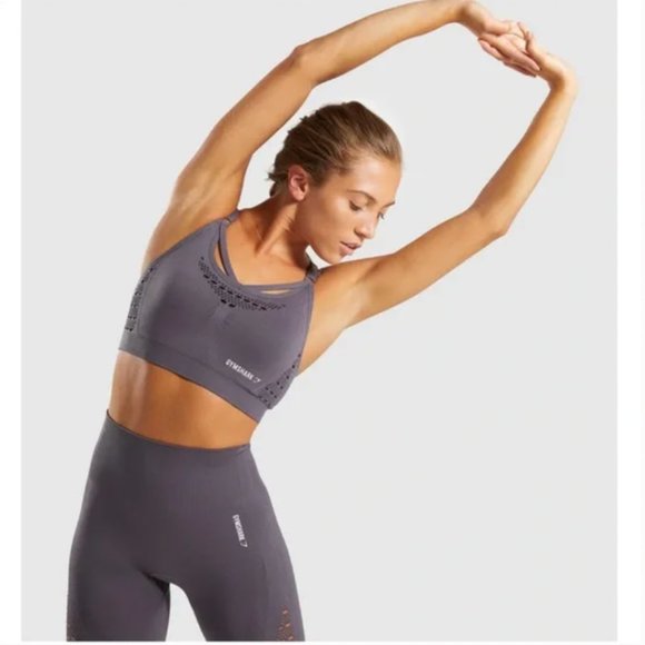 Gymshark Energy + Seamless Sports Bra Slate Lavender XS - Picture 10 of 11